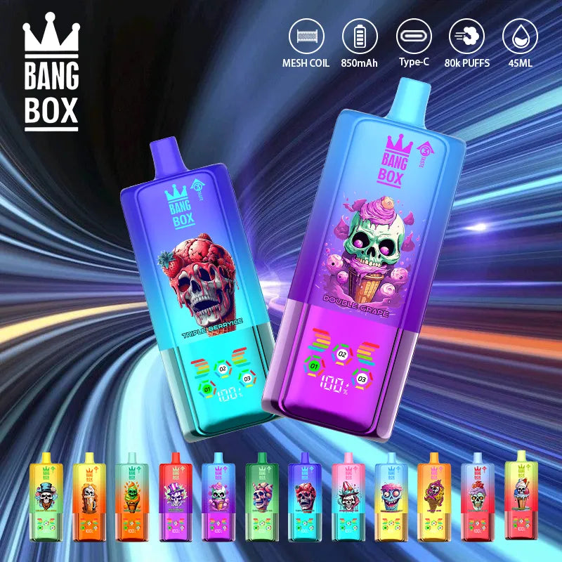 BANG BOX 80000 Puffs 3 in1 Flavor Disposable Vape - Watermelon Ice + Strawberry Ice Cream + Triple Melon