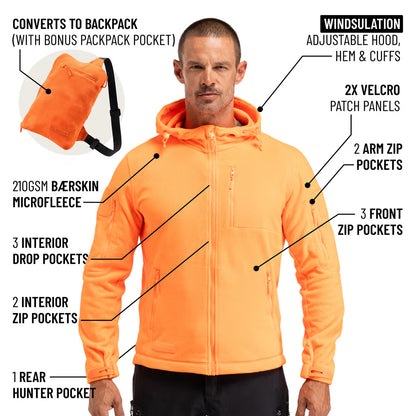 The World's Only Outdoor Hoodie That Becomes Its Own Backpack. 210gsm MicroFleece. 12 Pockets. Stuff It, Strap It, Keep Moving.