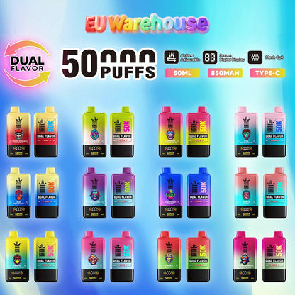 Bang King 50000 50k Puffs Dual Flavors LED Display Disposable Vape EU Warehouse