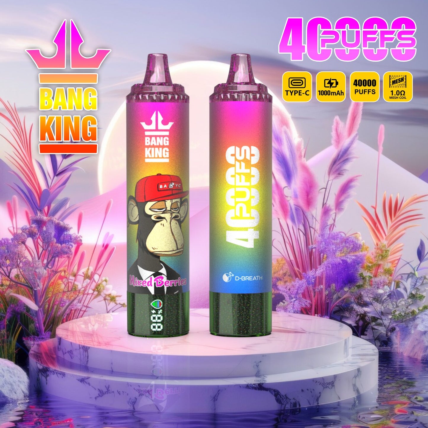 Bang King Tornado 40000 40K Puffs Original LED Display Edition Disposable Vape Pen