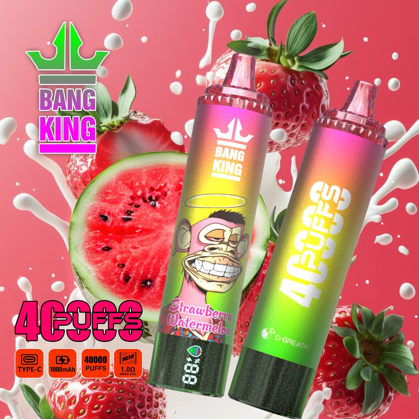 Bang King Tornado 40000 40K Puffs Original LED Display Edition Disposable Vape Pen