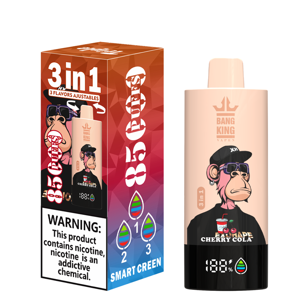 Bang King 85000 85k Puffs 3 in 1 Flavors Newest Original Rechargeable LCD Display Disposable Vape