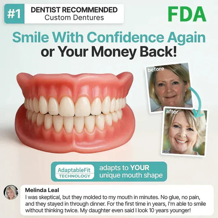 🌎Ends Today: 70% OFF! ⏰YUNPSOTM Medical Full Denture with Strong Suctiond Custom-Fit Full Functional Dentures🦷Obtain American Dental Association (ADA) Certification