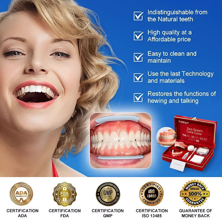 🌎Ends Today: 70% OFF! ⏰YUNPSOTM Medical Full Denture with Strong Suctiond Custom-Fit Full Functional Dentures🦷Obtain American Dental Association (ADA) Certification