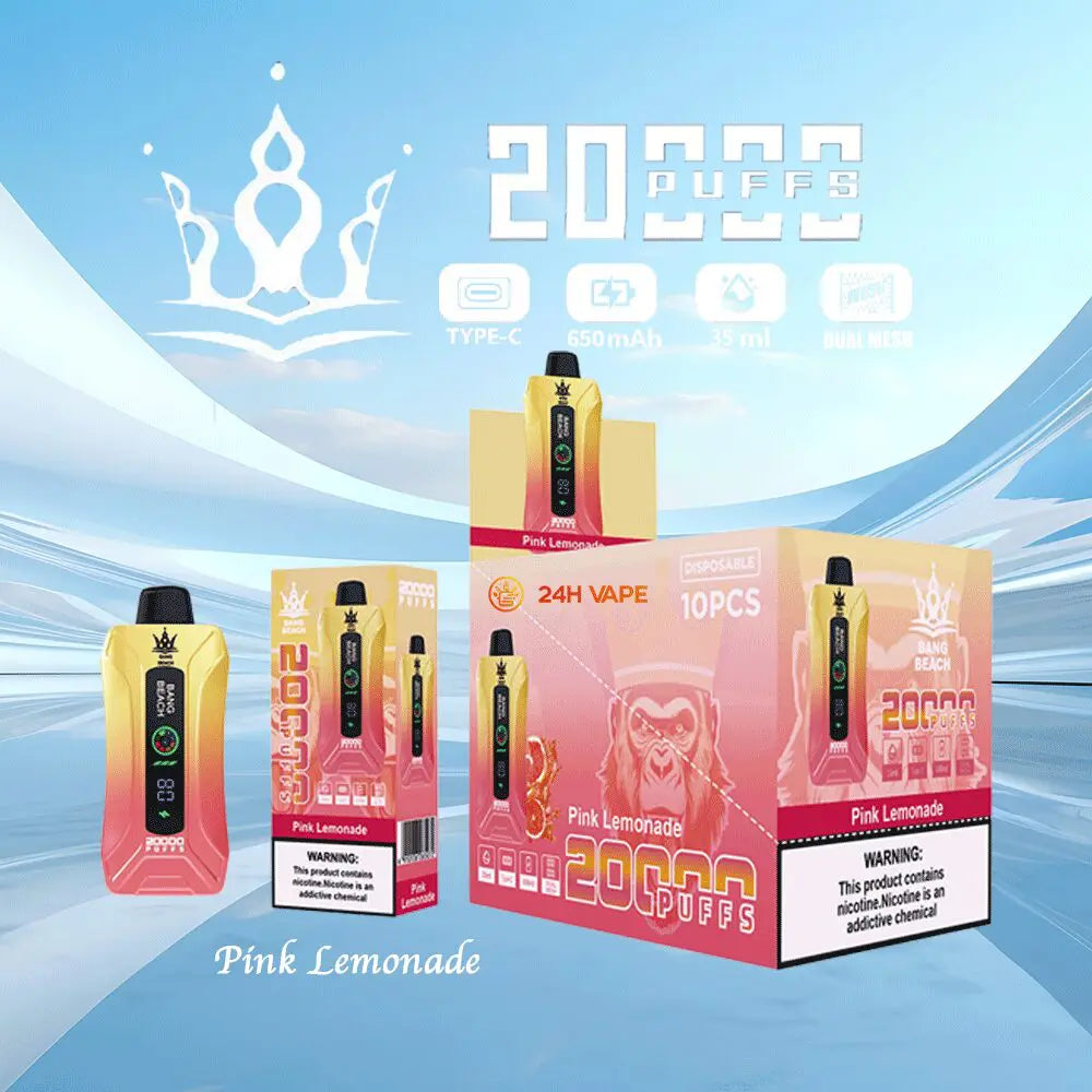Bang Beach 20000 20K Puffs 0% 2% 3% 5% Nicotine New LED Display Vape Electronic Cigarette Pod