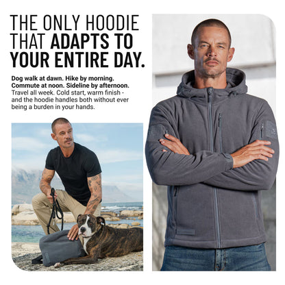 The World's Only Outdoor Hoodie That Becomes Its Own Backpack. 210gsm MicroFleece. 12 Pockets. Stuff It, Strap It, Keep Moving.