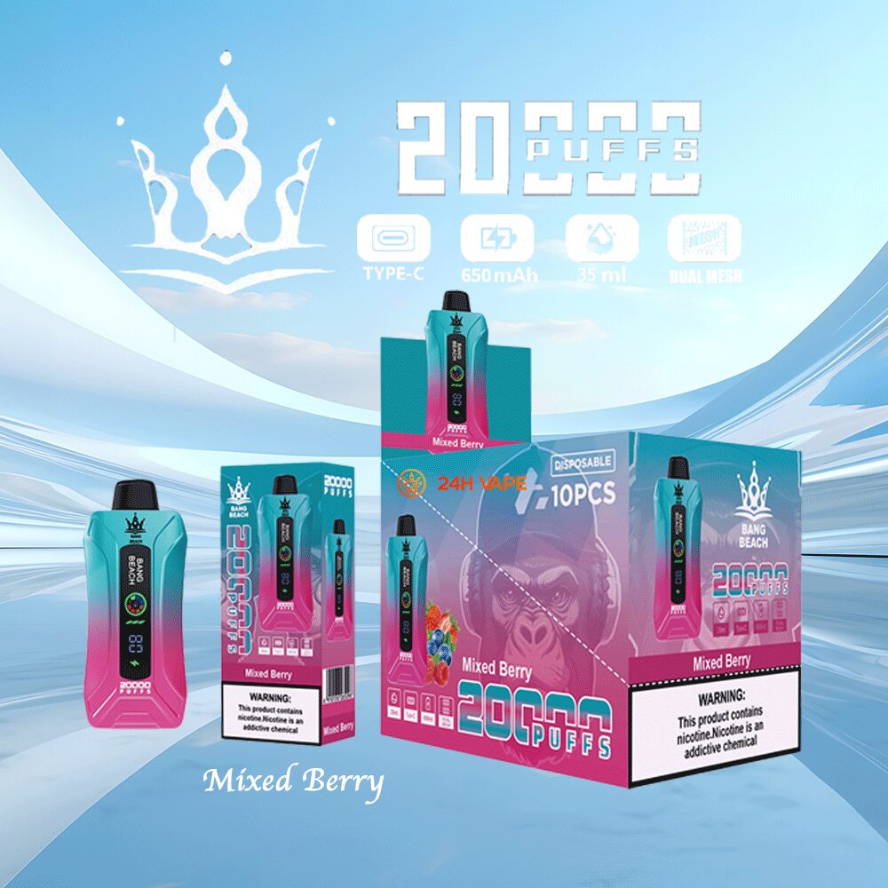 Bang Beach 20000 20K Puffs 0% 2% 3% 5% Nicotine New LED Display Vape Electronic Cigarette Pod