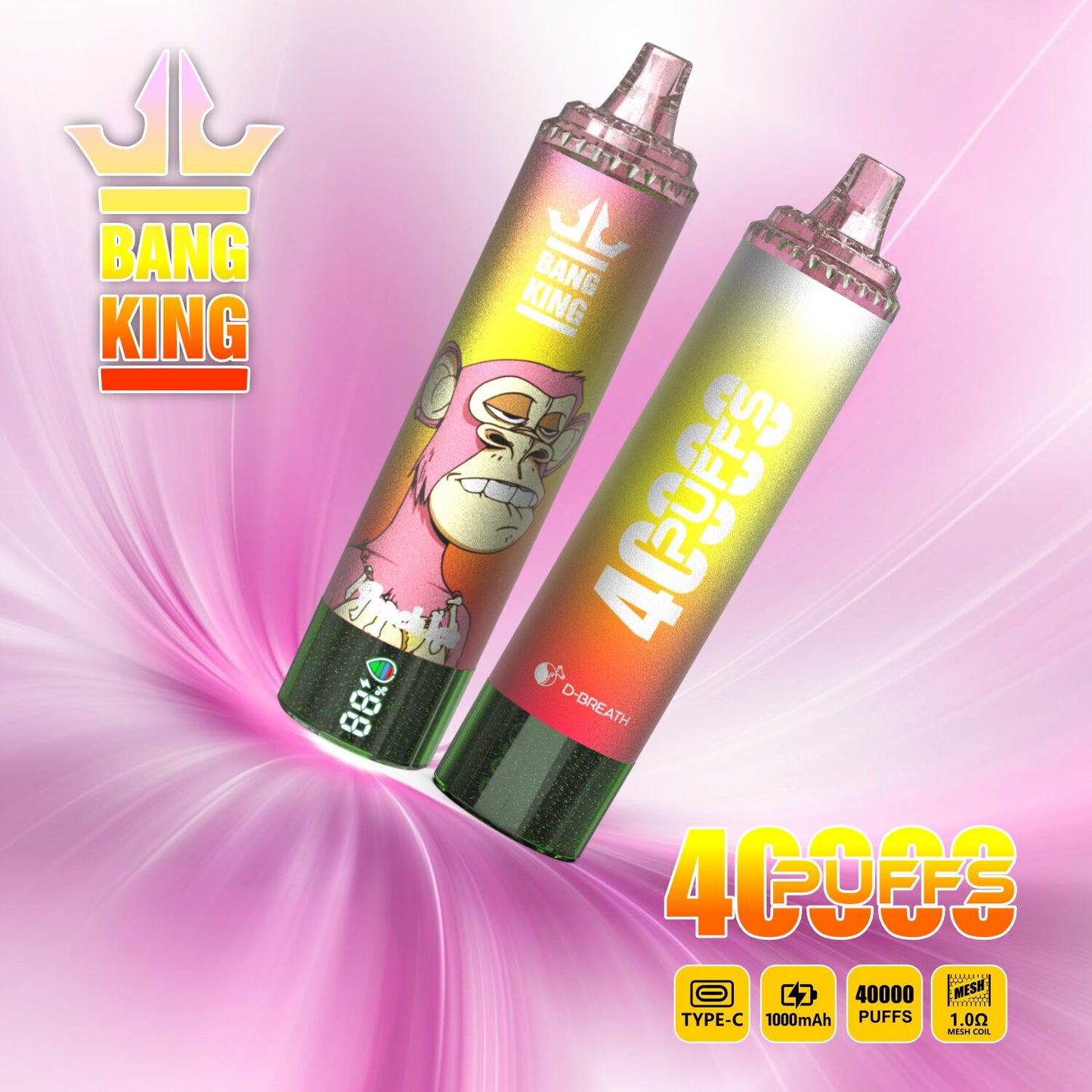 Bang King Tornado 40000 40K Puffs Original LED Display Edition Disposable Vape Pen