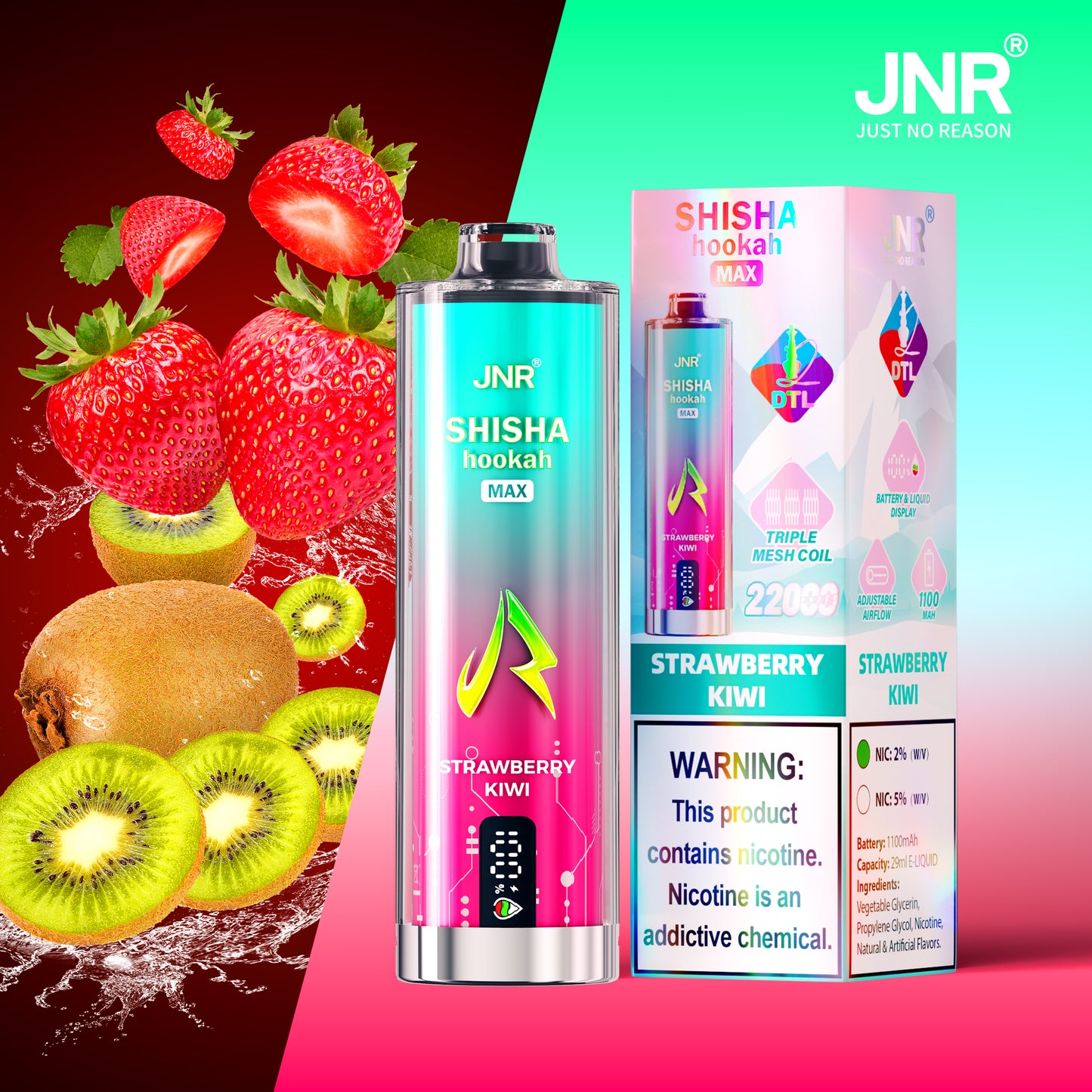 JNR Shisha Max 22000 22K Puffs Original Hookah Edition Disposable Vape Pen