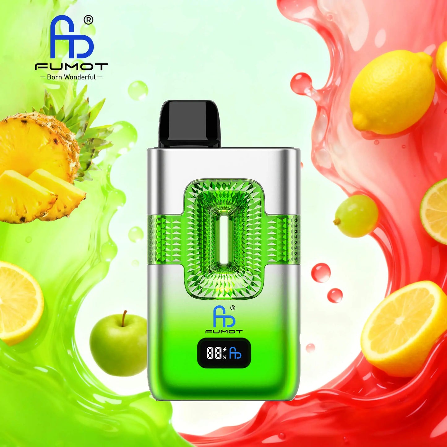 Fumot ECO 2in1 50000 50K Puffs Double Flavors Smart Display Original Rechargeable Disposable Vape